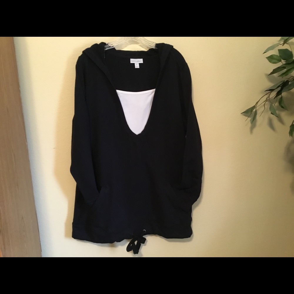 Fashion Bug Black hooded pullover top size XL